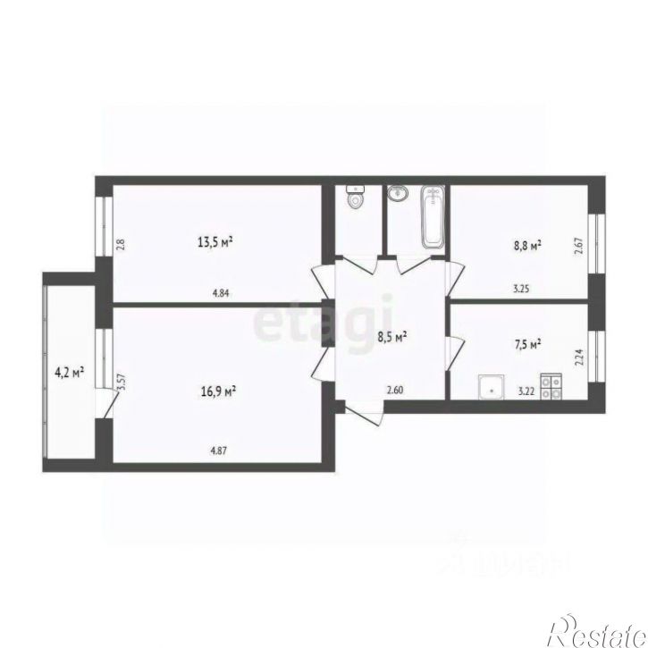 3-комн квартира городской округ Тюмень