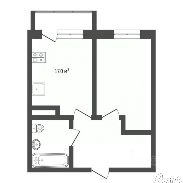 1-комн квартира ул Дмитрия Менделеева, 2/5,  д. 2/5