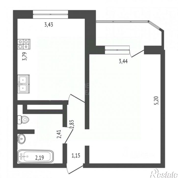 1-комн квартира ул Александра Митинского, 3,  д. 3