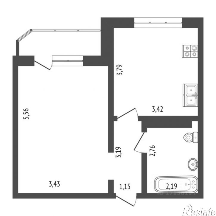 1-комн квартира ул Кремлевская, 110 2,  д. 110 2,  к. 2