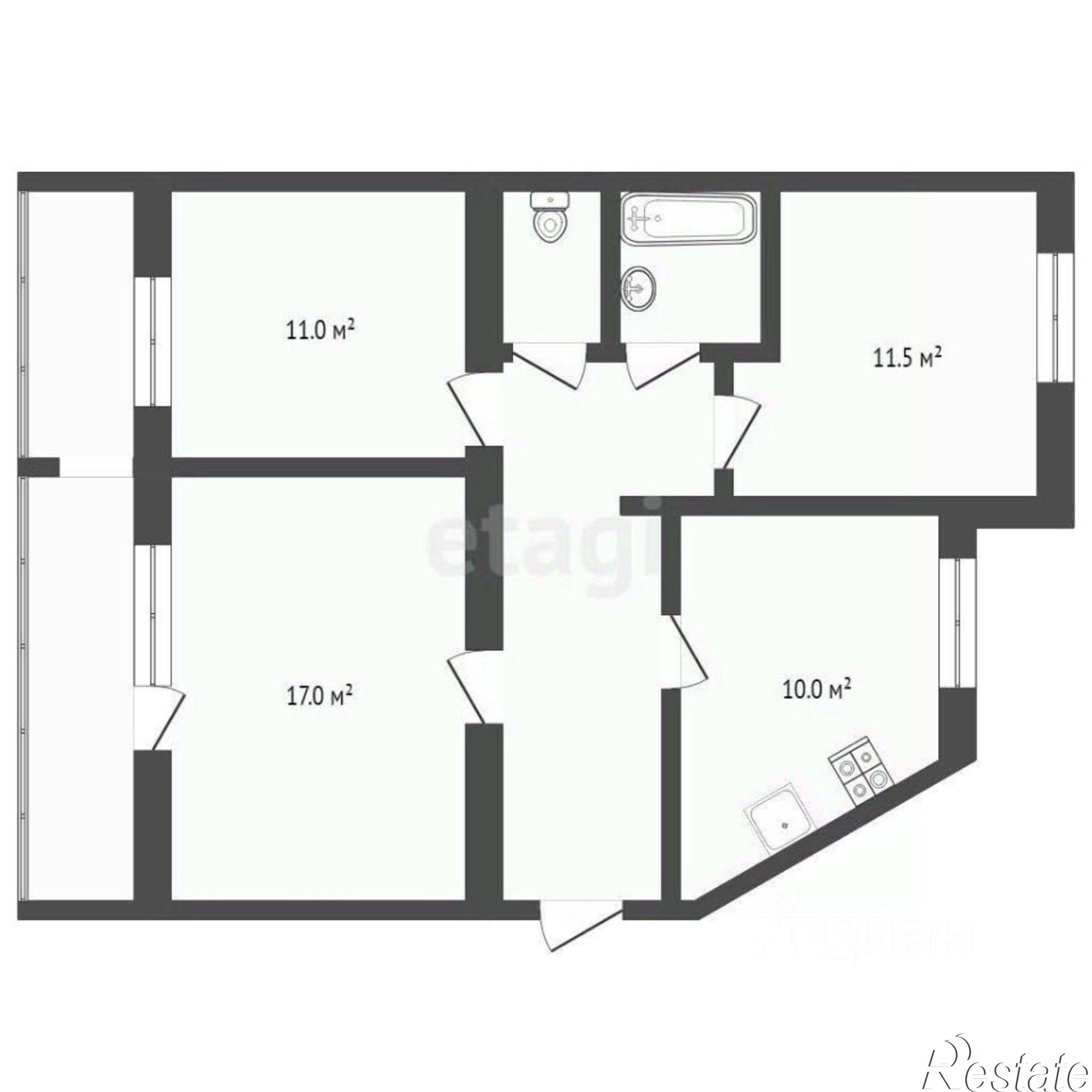 Купить квартиру за 6 550 000 рублей на Московский тракт, 123