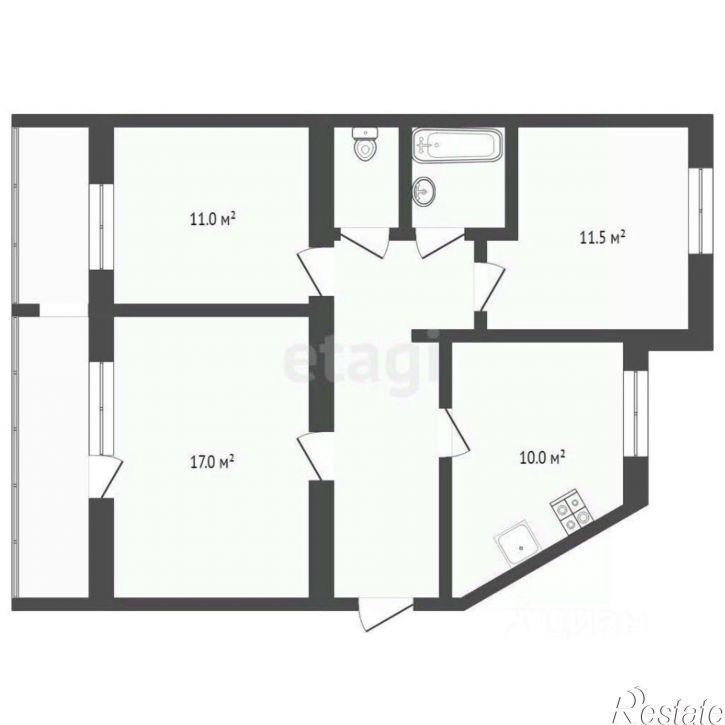 3-комн квартира Московский тракт, 123,  д. 123