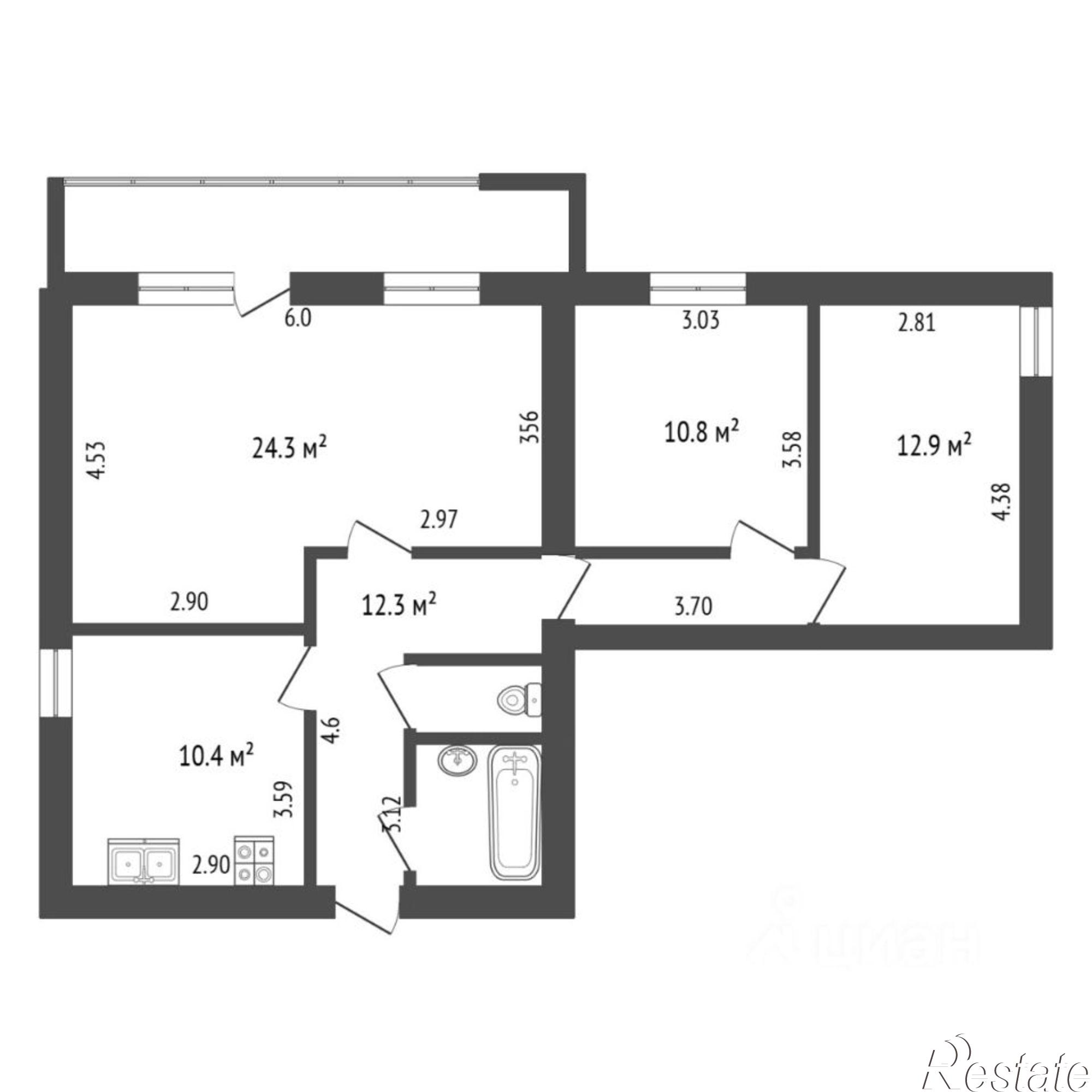 Купить квартиру за 6 999 990 рублей на улица Мельникайте, 44/2