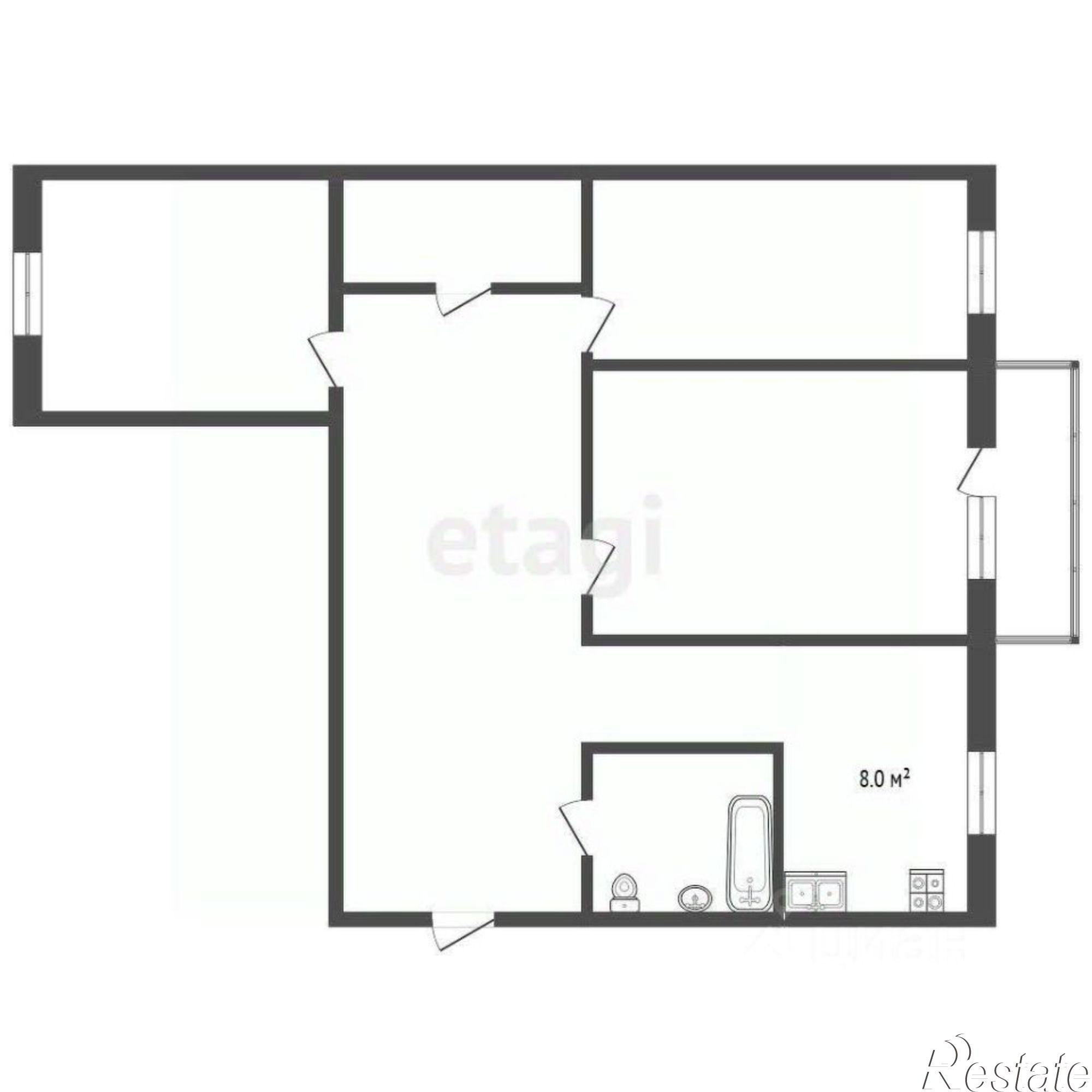 Купить квартиру за 5 650 000 рублей на Рижская улица, 82