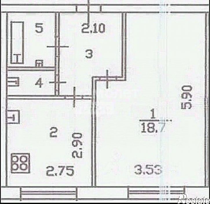 1-комн квартира улица 50 лет Октября, 36А,  д. 36А