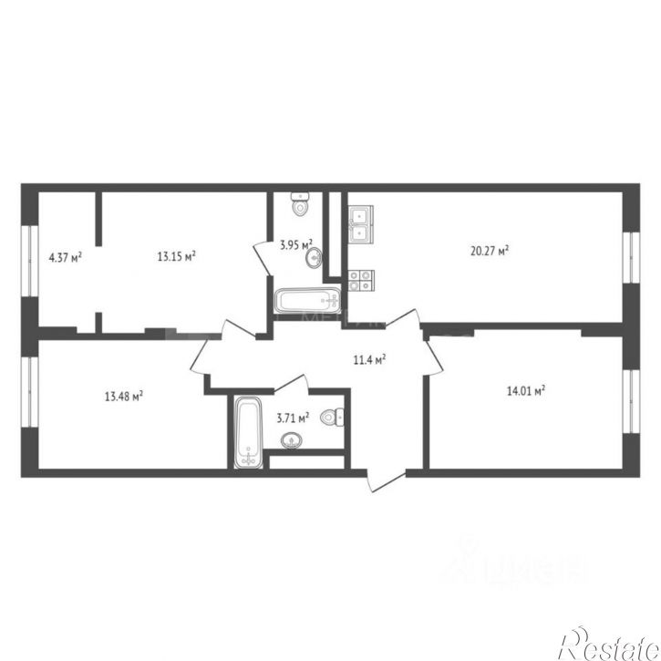 3-комн квартира улица Тимофея Кармацкого, 3,  д. 3