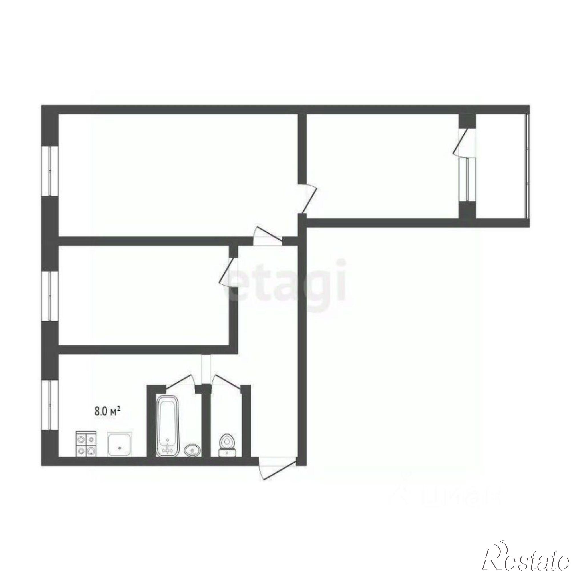 Купить квартиру за 4 570 000 рублей на улица Мира, 2В