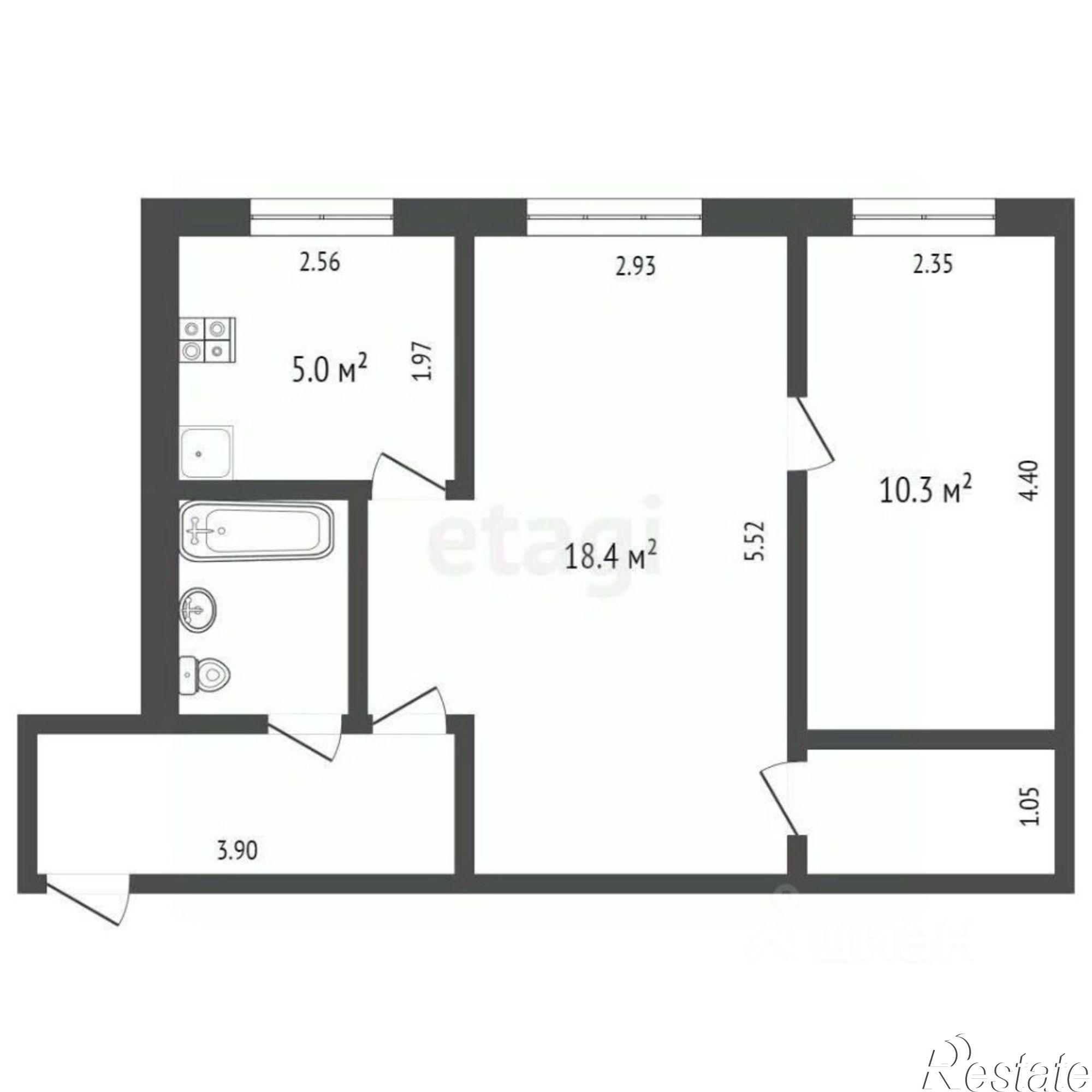 Купить квартиру за 5 100 000 рублей на улица Луначарского, 36