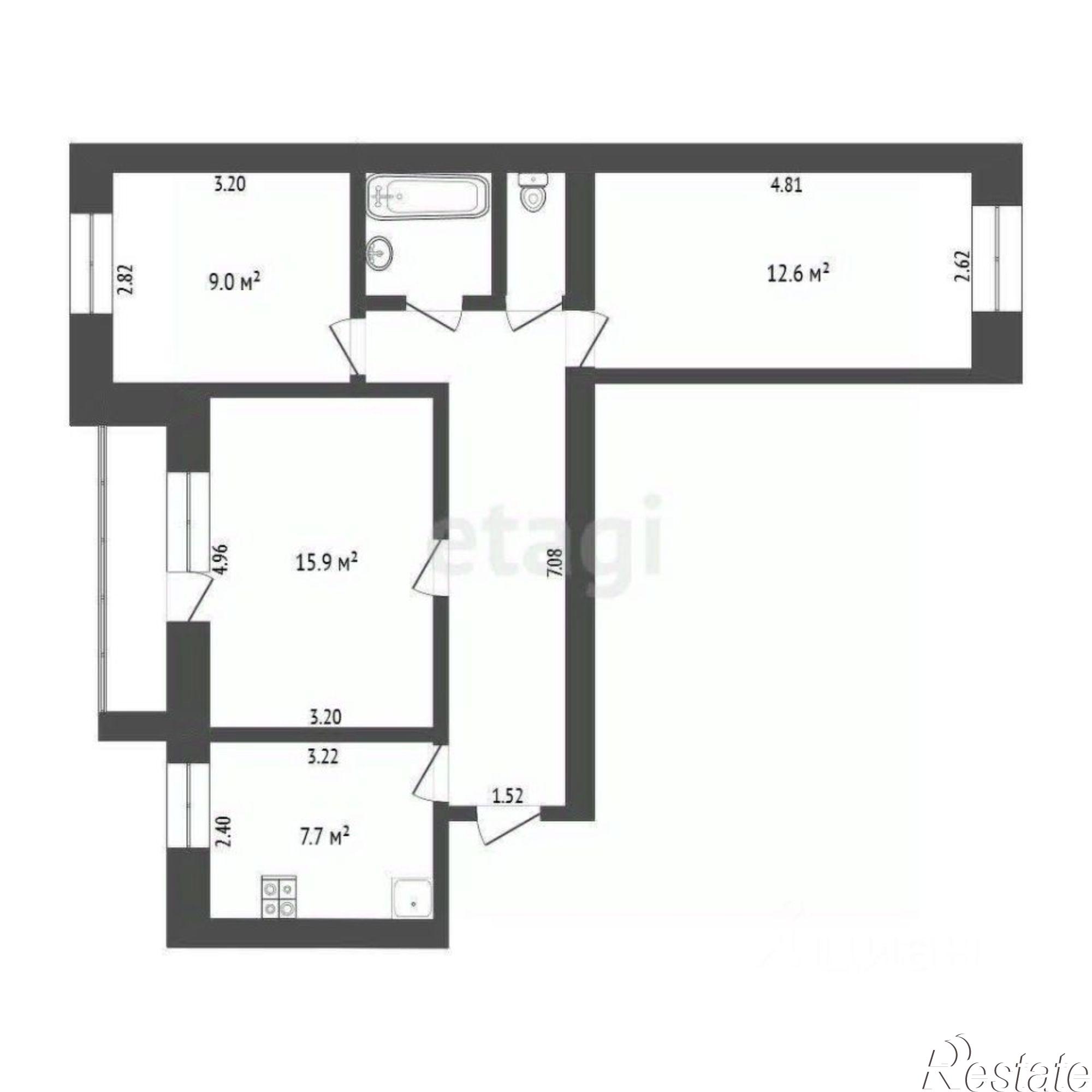 Купить квартиру за 5 500 000 рублей на ул Николая Чаплина, 119