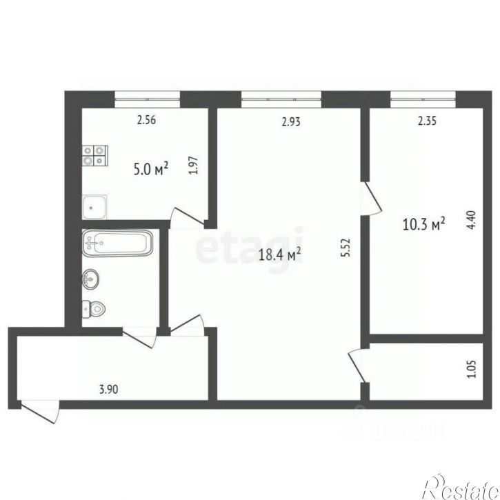 2-комн квартира улица Луначарского, 36,  д. 36