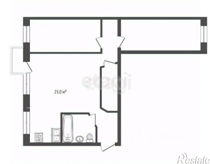 3-комн квартира ул Луначарского, 57,  д. 57