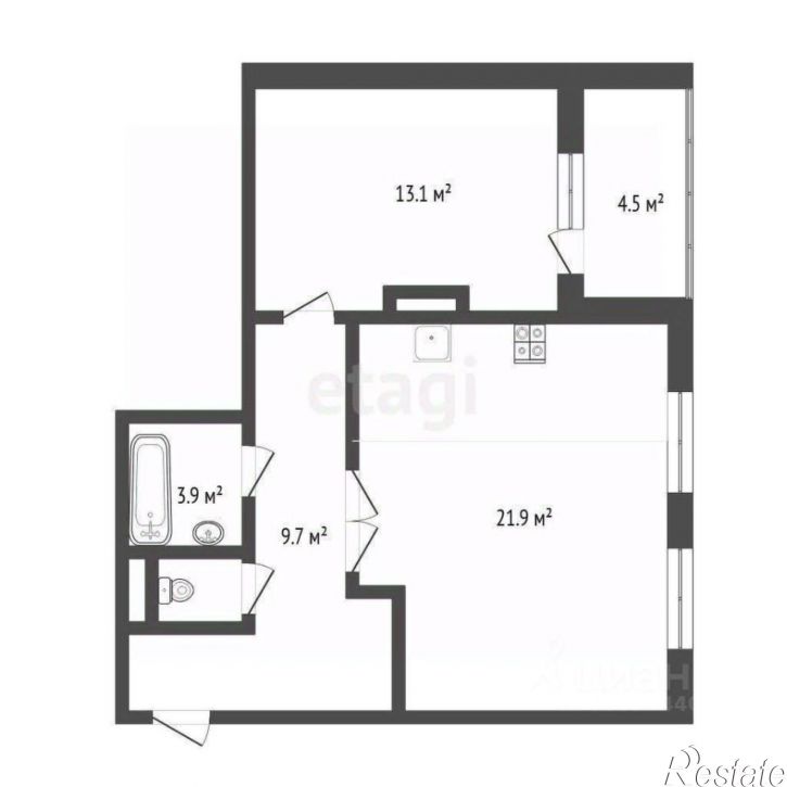 1-комн квартира ул Николая Зелинского, 3 1,  д. 3 1,  к. 1