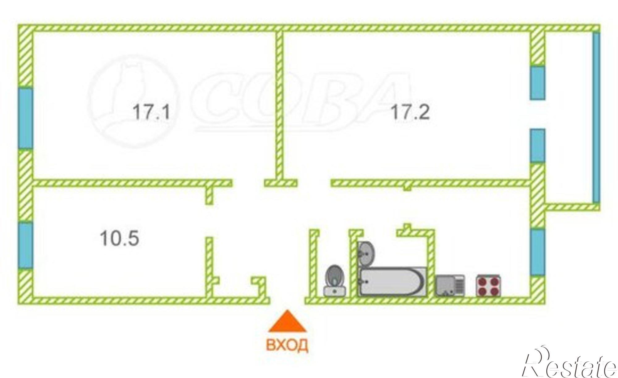 Купить квартиру за 5 300 000 рублей на улица Беляева, 19