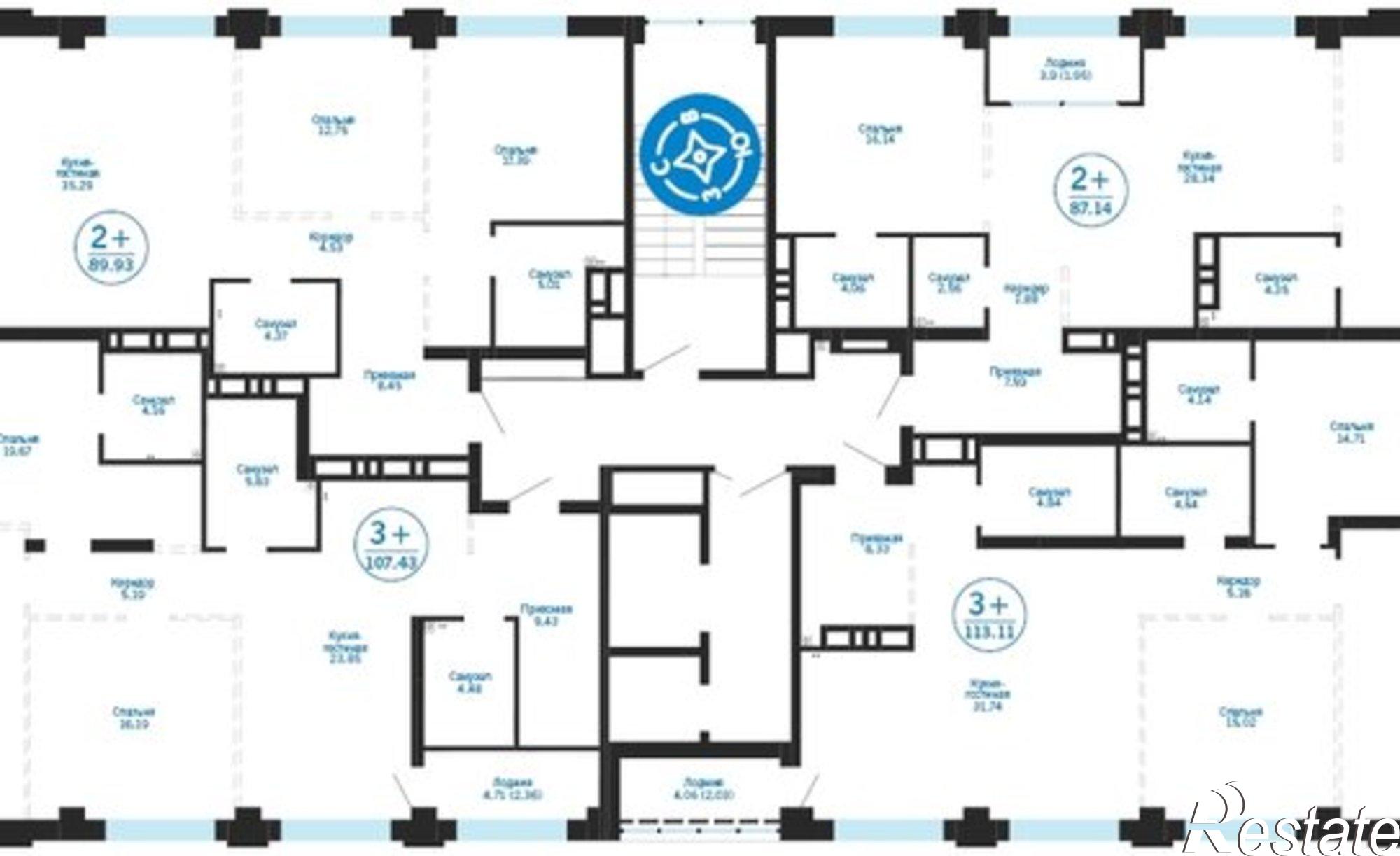 Купить квартиру за 14 430 000 рублей на улица Пожарных и спасателей, 1