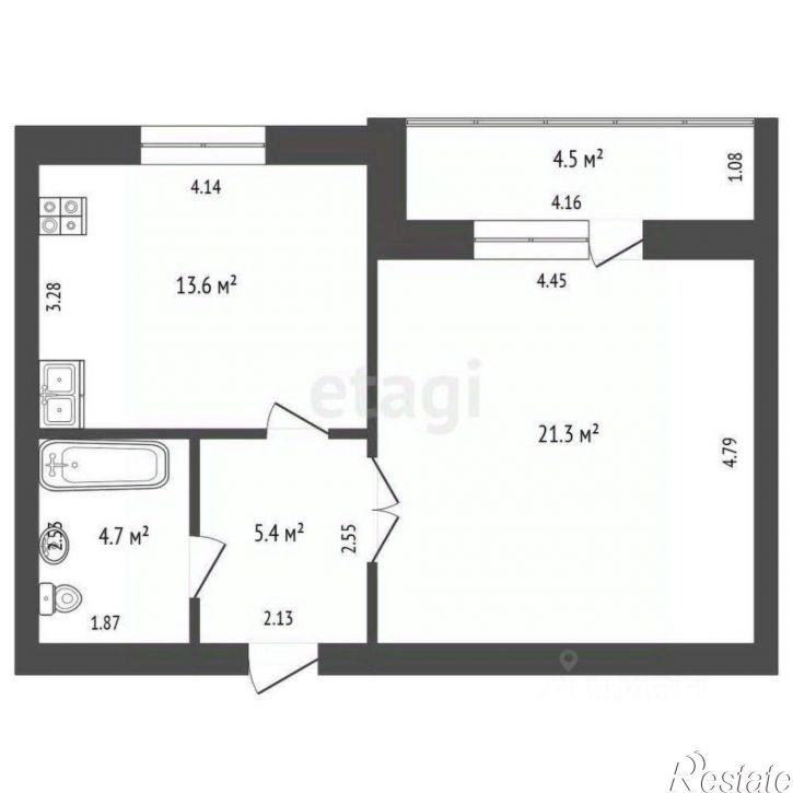 1-комн квартира Первомайская улица, 40 к1,  д. 40 к1