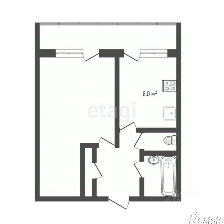 1-комн квартира улица Белинского, 30,  д. 30