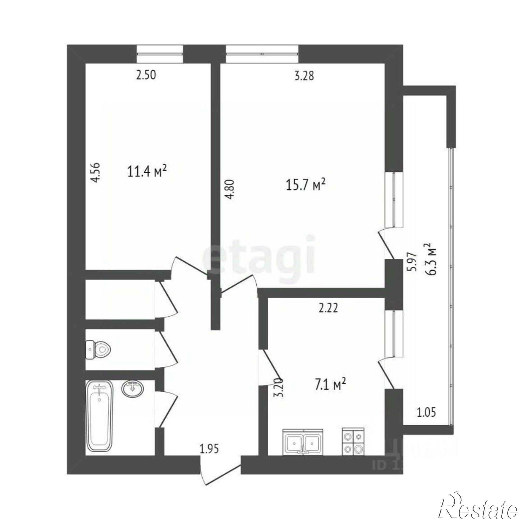 Купить квартиру за 5 100 000 рублей на Первомайская улица, 58