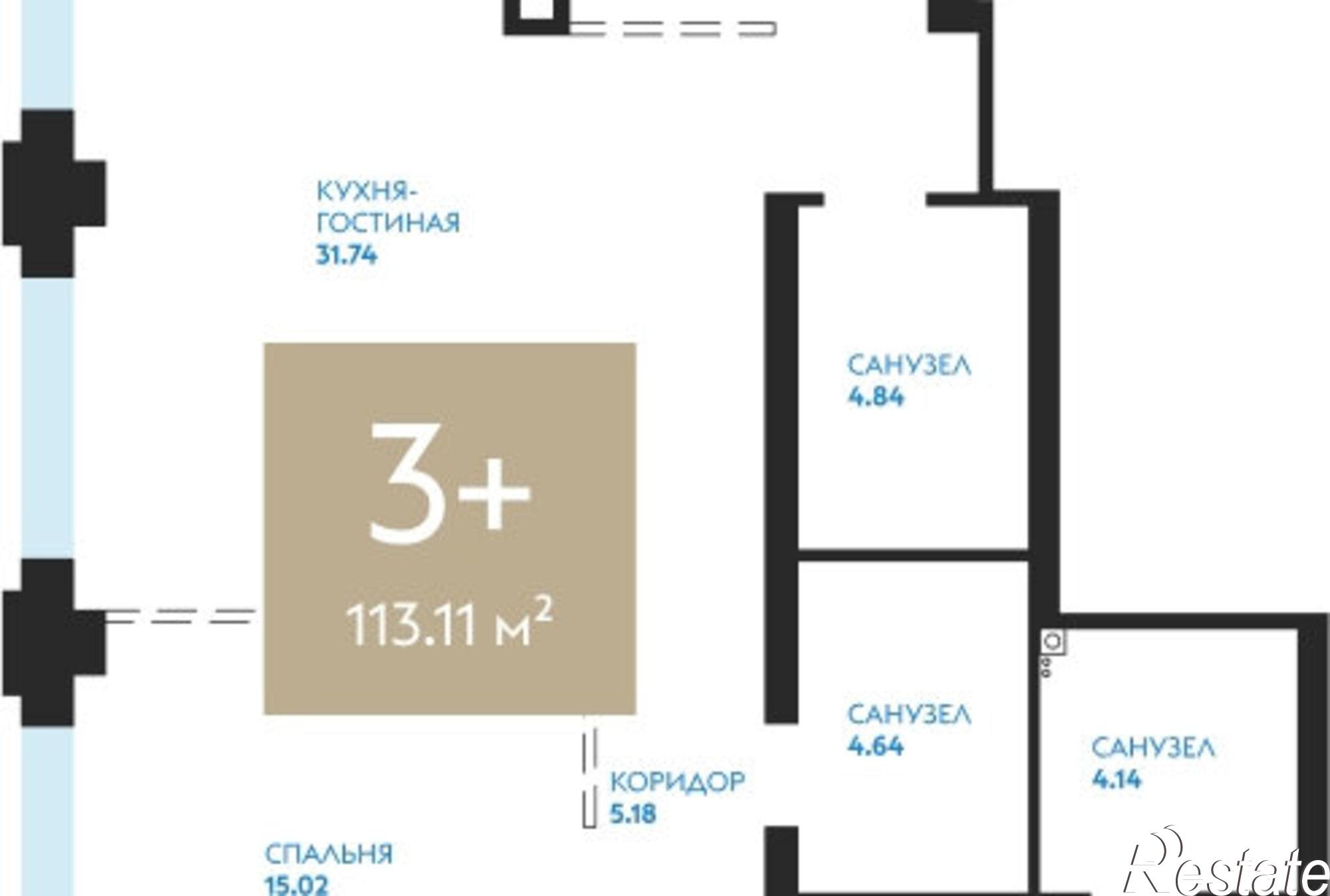 Купить квартиру за 14 430 000 рублей на ул Пожарных и спасателей, 1