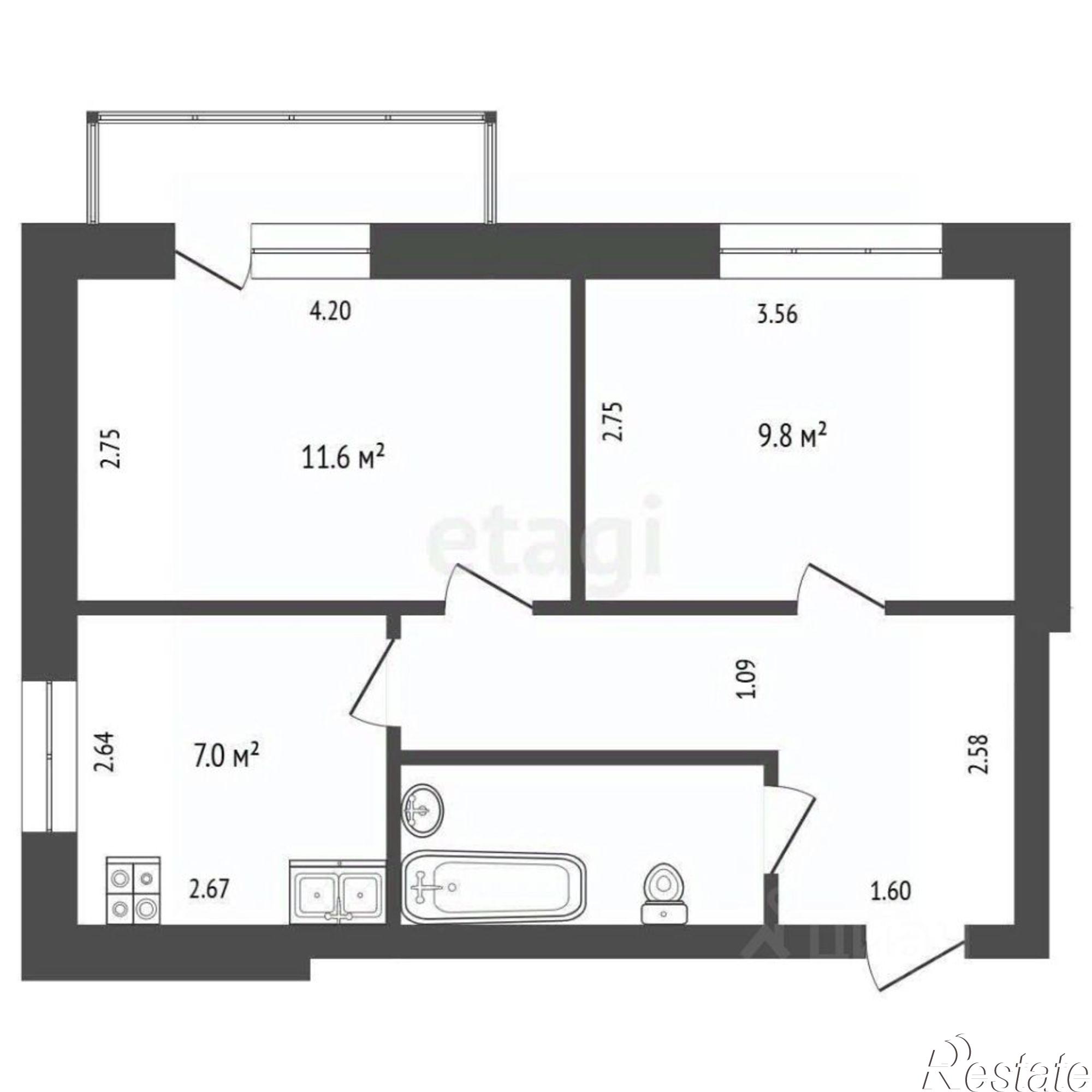 Купить квартиру за 3 800 000 рублей на ул Казаровская, 1б