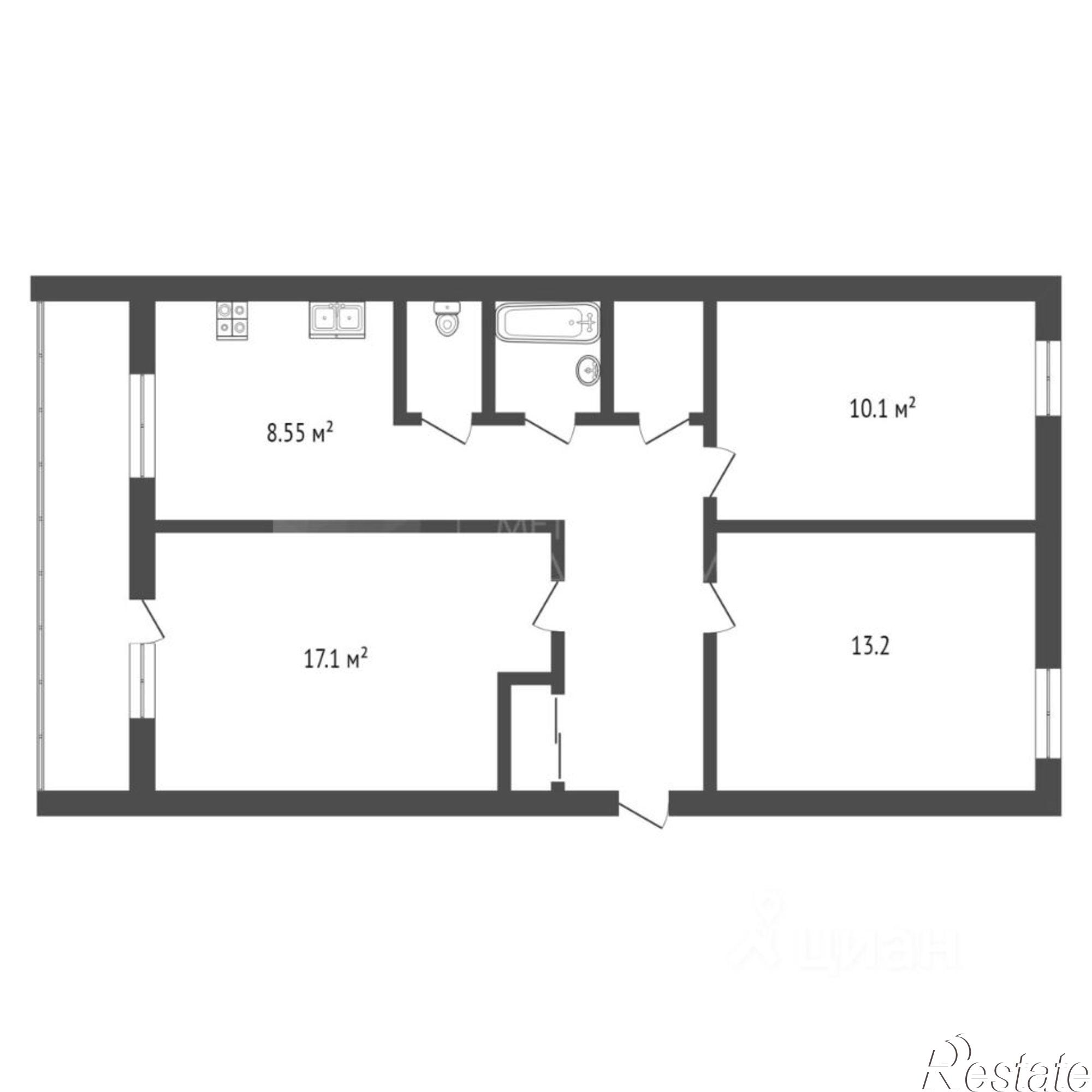 Купить квартиру за 4 990 000 рублей на ул Мелиораторов, 4