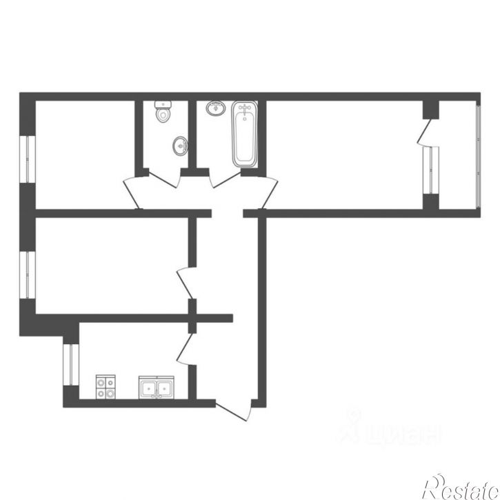 3-комн квартира Московский тракт, 102,  д. 102