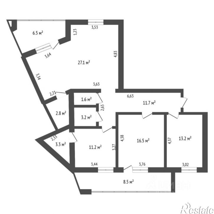 3-комн квартира улица Василия Гольцова, 10,  д. 10
