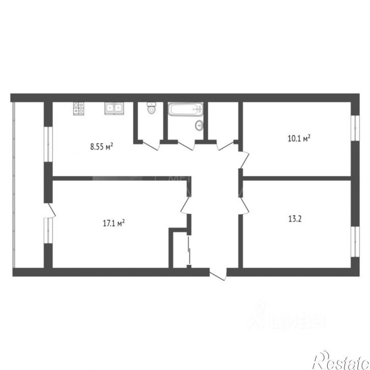 3-комн квартира ул Мелиораторов, 4,  д. 4