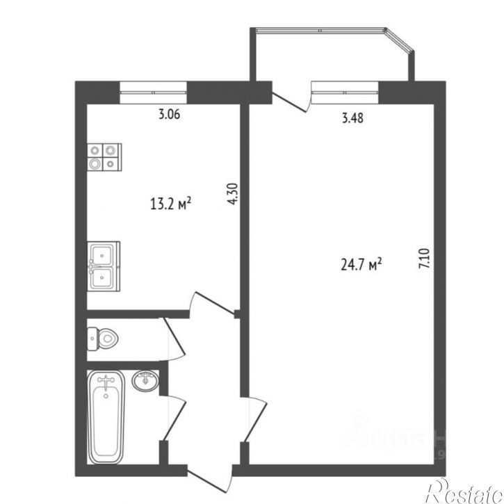 1-комн квартира Московский тракт, 135 к2,  д. 135 к2