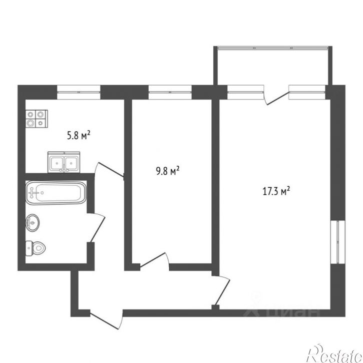 2-комн квартира ул Рижская, 73,  д. 73