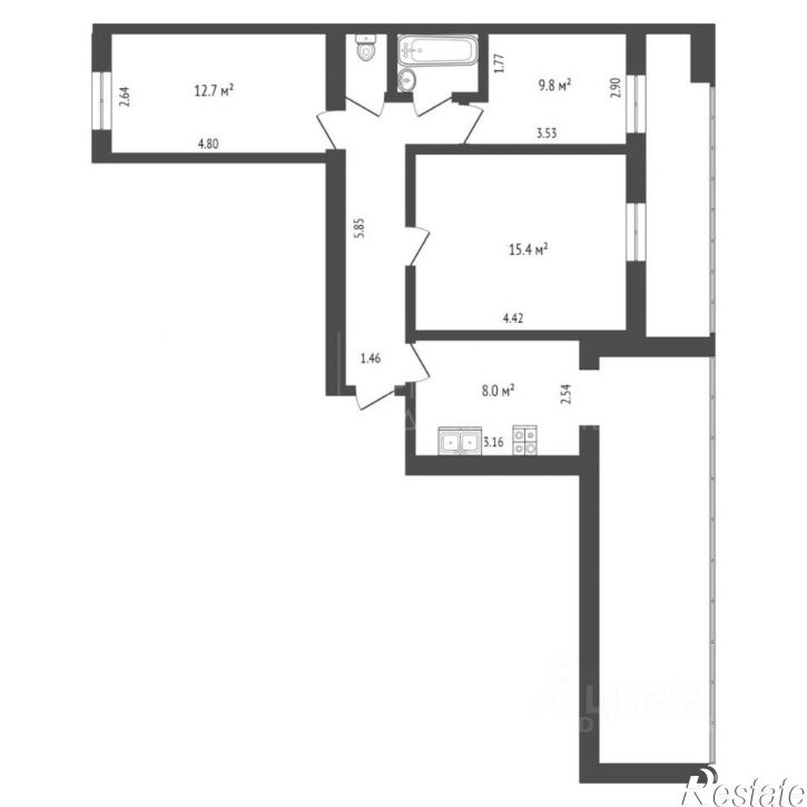 4-комн квартира ул Депутатская, 129,  д. 129