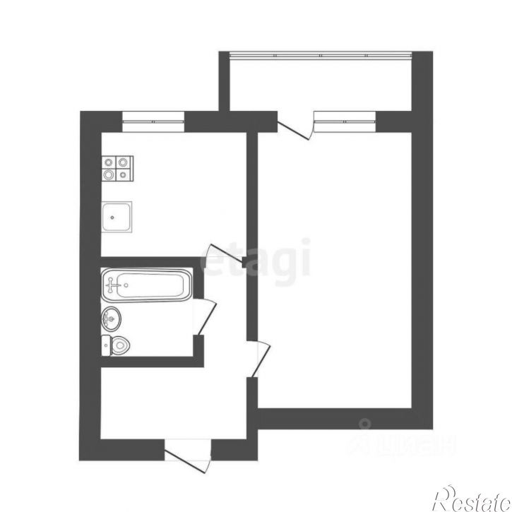 1-комн квартира улица Коммунаров, 26,  д. 26