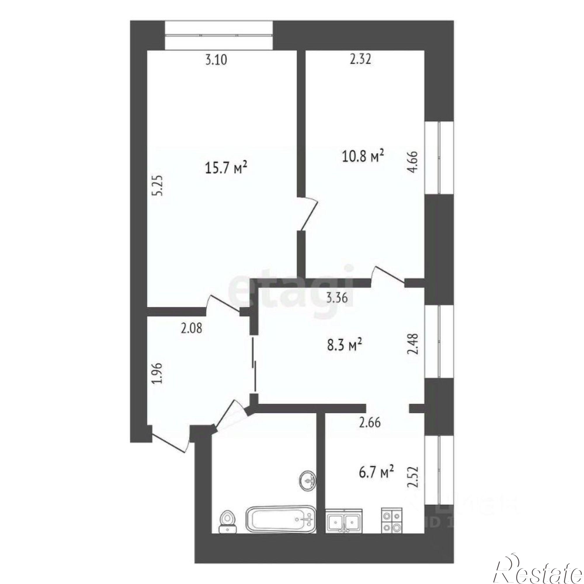 Купить квартиру за 4 800 000 рублей на ул Луначарского, 51