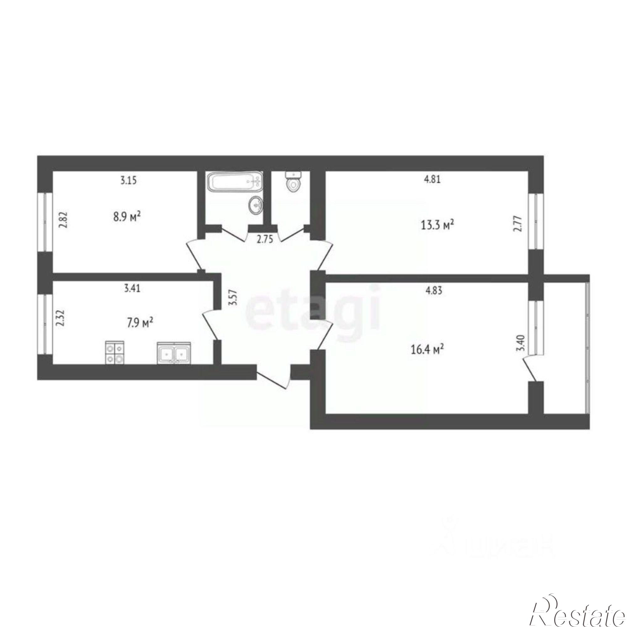 Купить квартиру за 4 800 000 рублей на улица Щербакова, 86