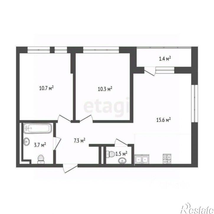 2-комн квартира Полевая улица, 117 к4,  д. 117 к4