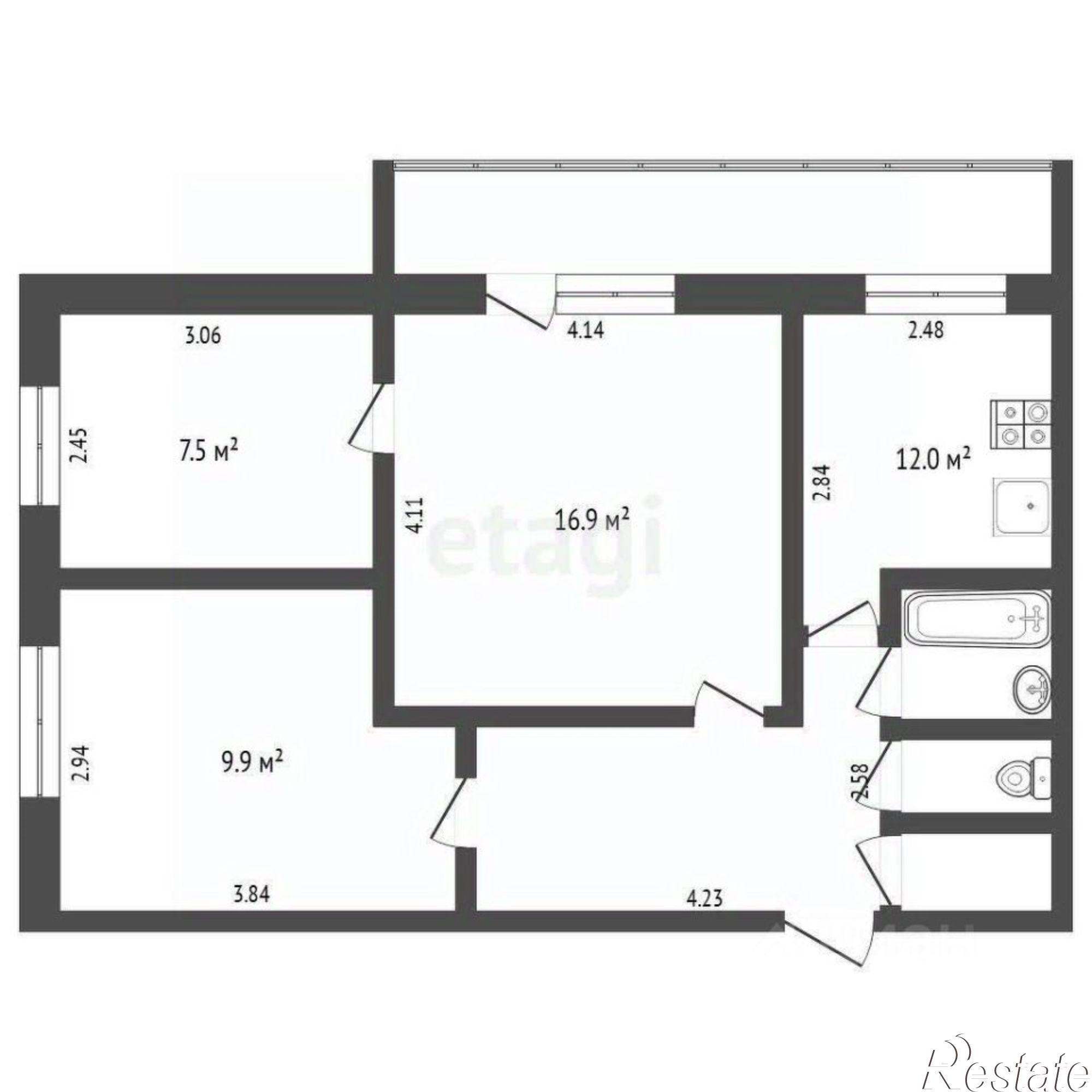 Купить квартиру за 5 450 000 рублей на ул Профсоюзная, 92