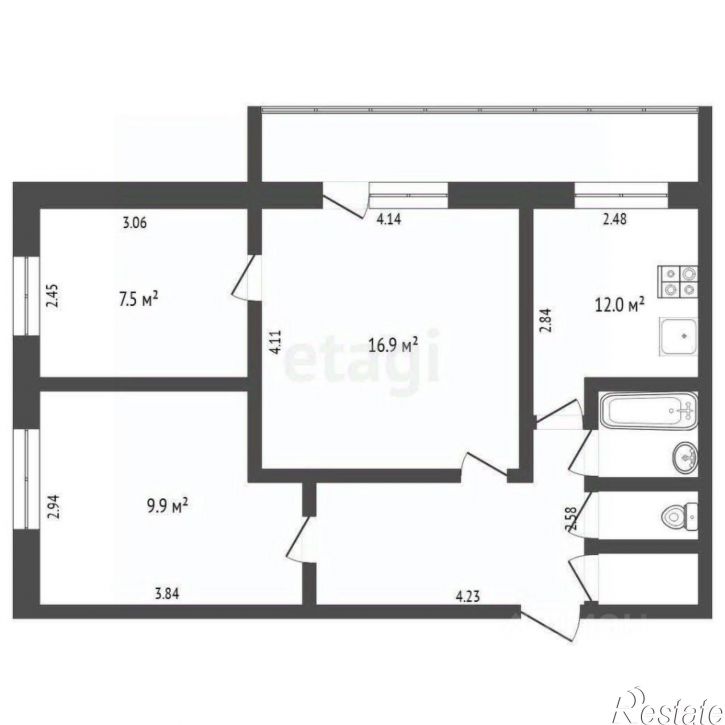 3-комн квартира ул Профсоюзная, 92,  д. 92