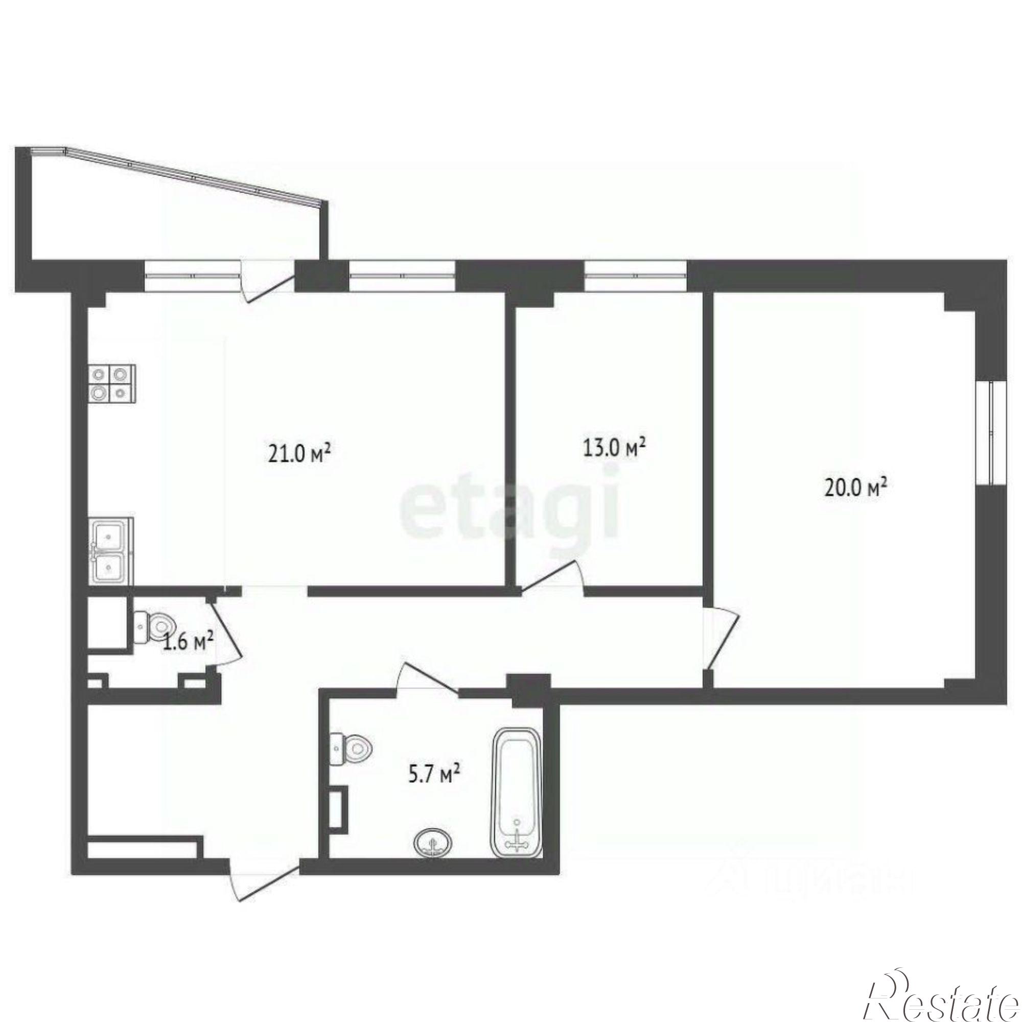 Купить квартиру за 10 500 000 рублей на Заречный проезд, 39 2