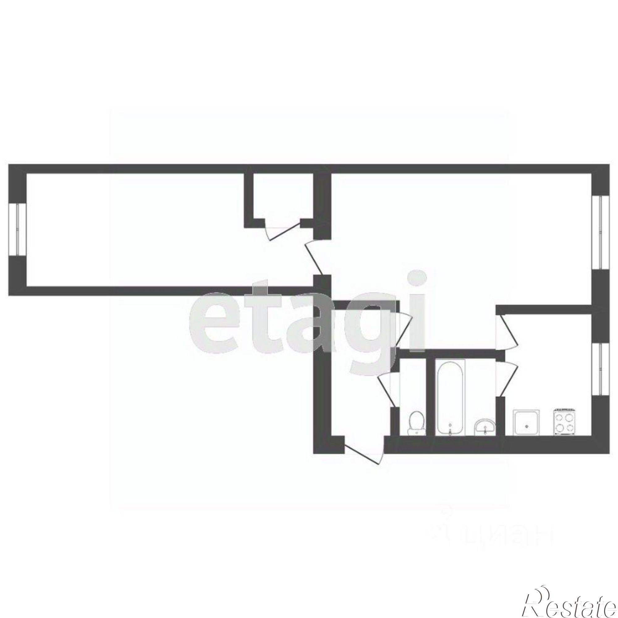 Купить квартиру за 3 900 000 рублей на улица Республики, 176