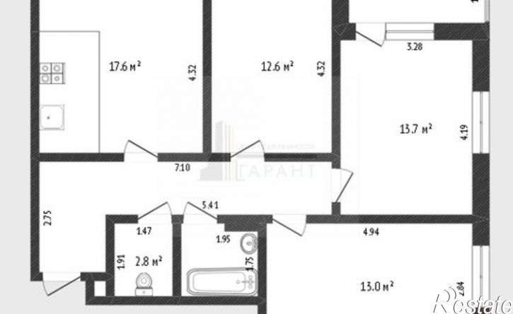 3-комн квартира улица Мельникайте, 2 к17,  д. 2 к17