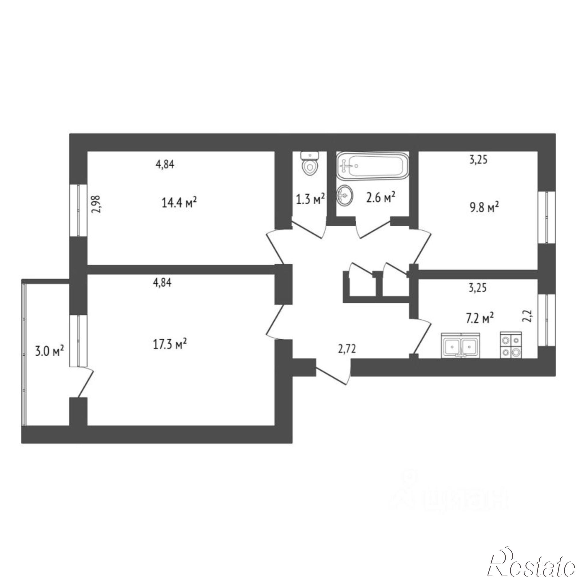 Купить квартиру за 6 000 000 рублей на ул Московский тракт, 119