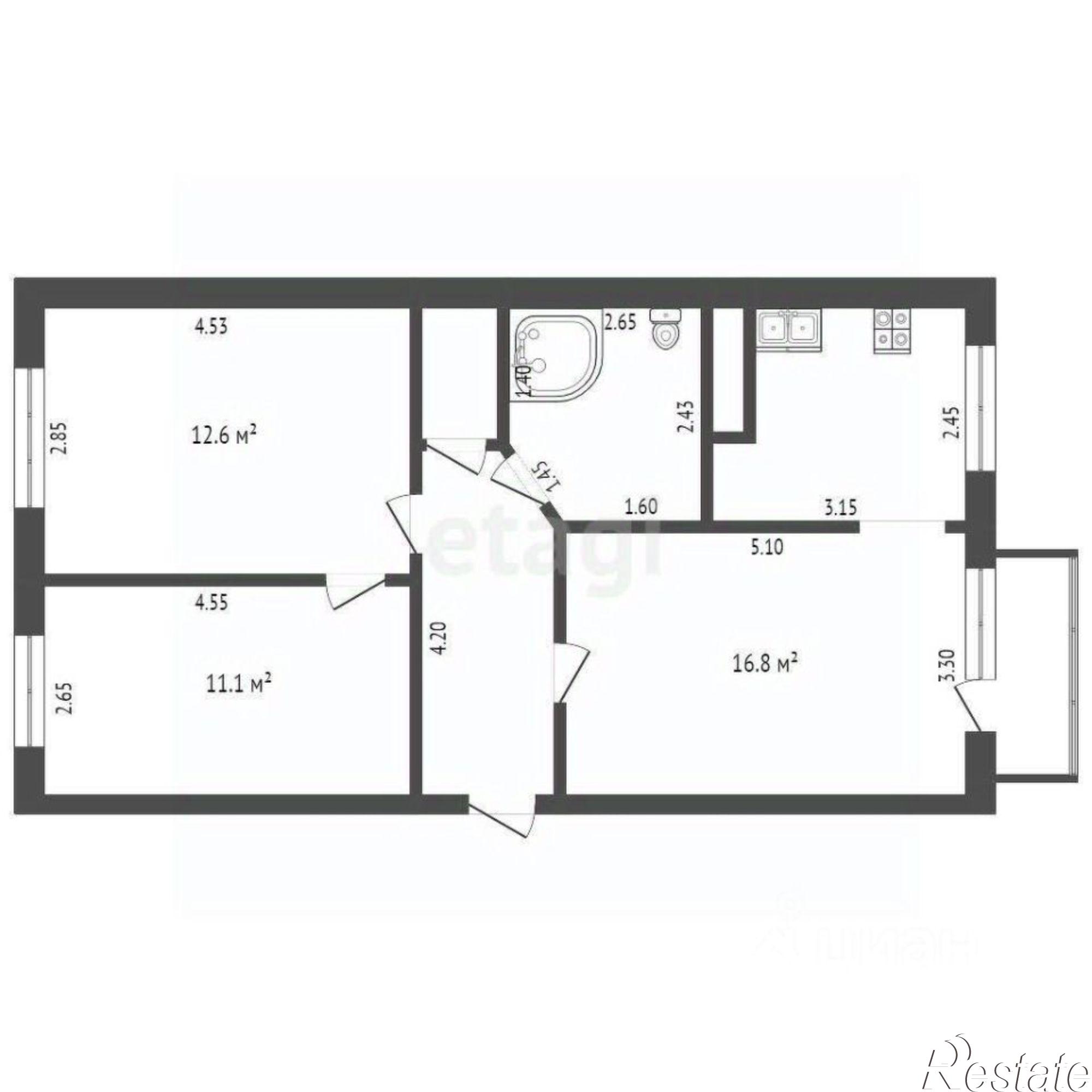 Купить квартиру за 5 200 000 рублей на улица Пермякова, 51