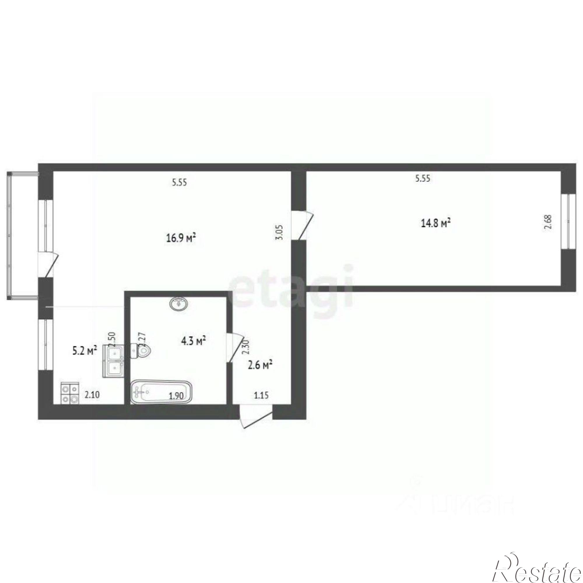 Купить квартиру за 4 950 000 рублей на улица Грибоедова, 8