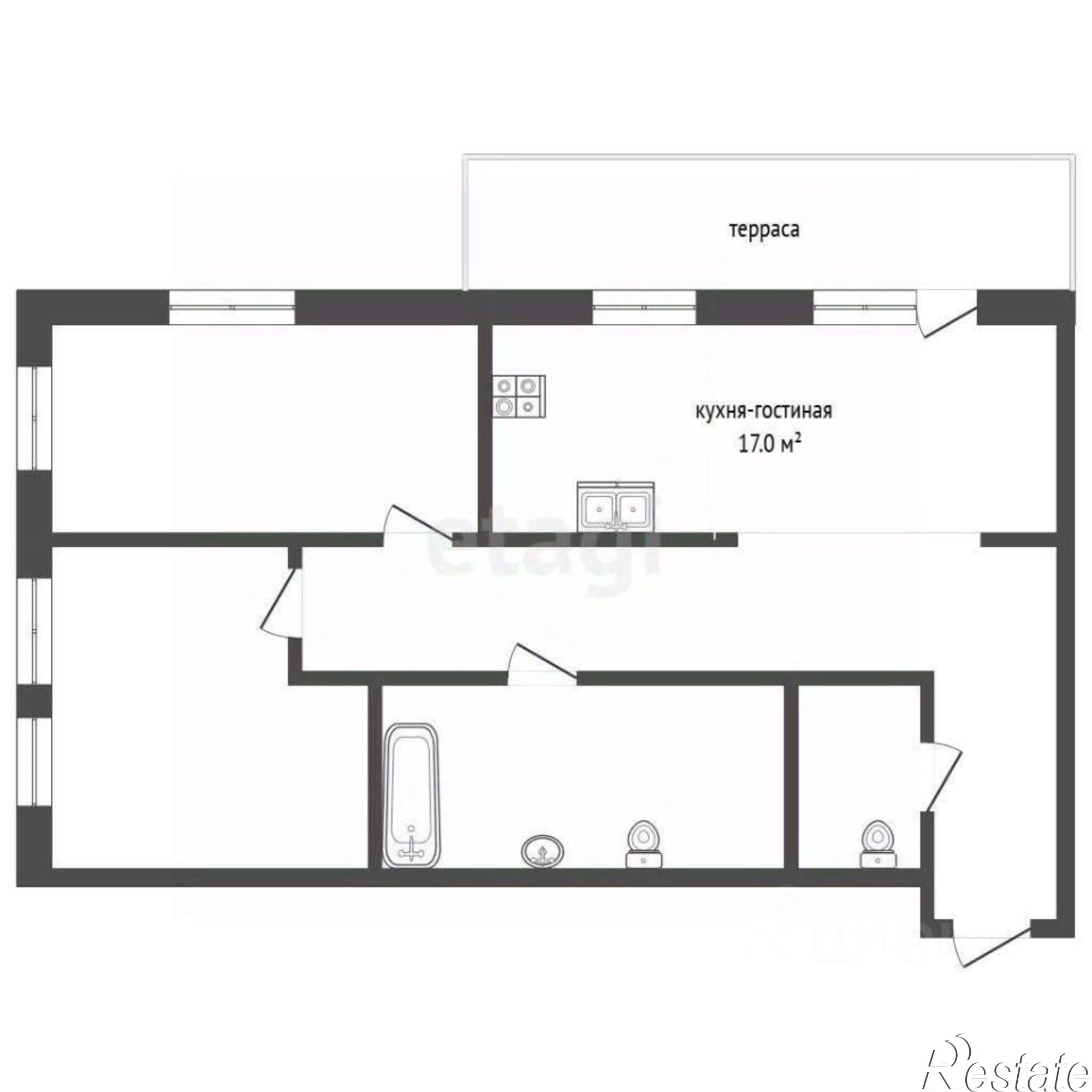 Купить квартиру за 7 899 000 рублей на улица Николая Глебова, 3