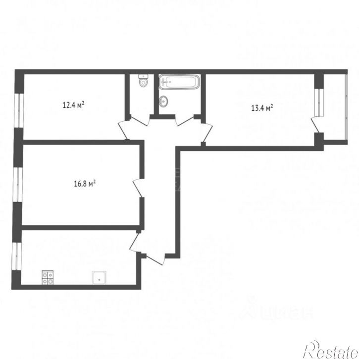 3-комн квартира ул Локомотивная, 79,  д. 79