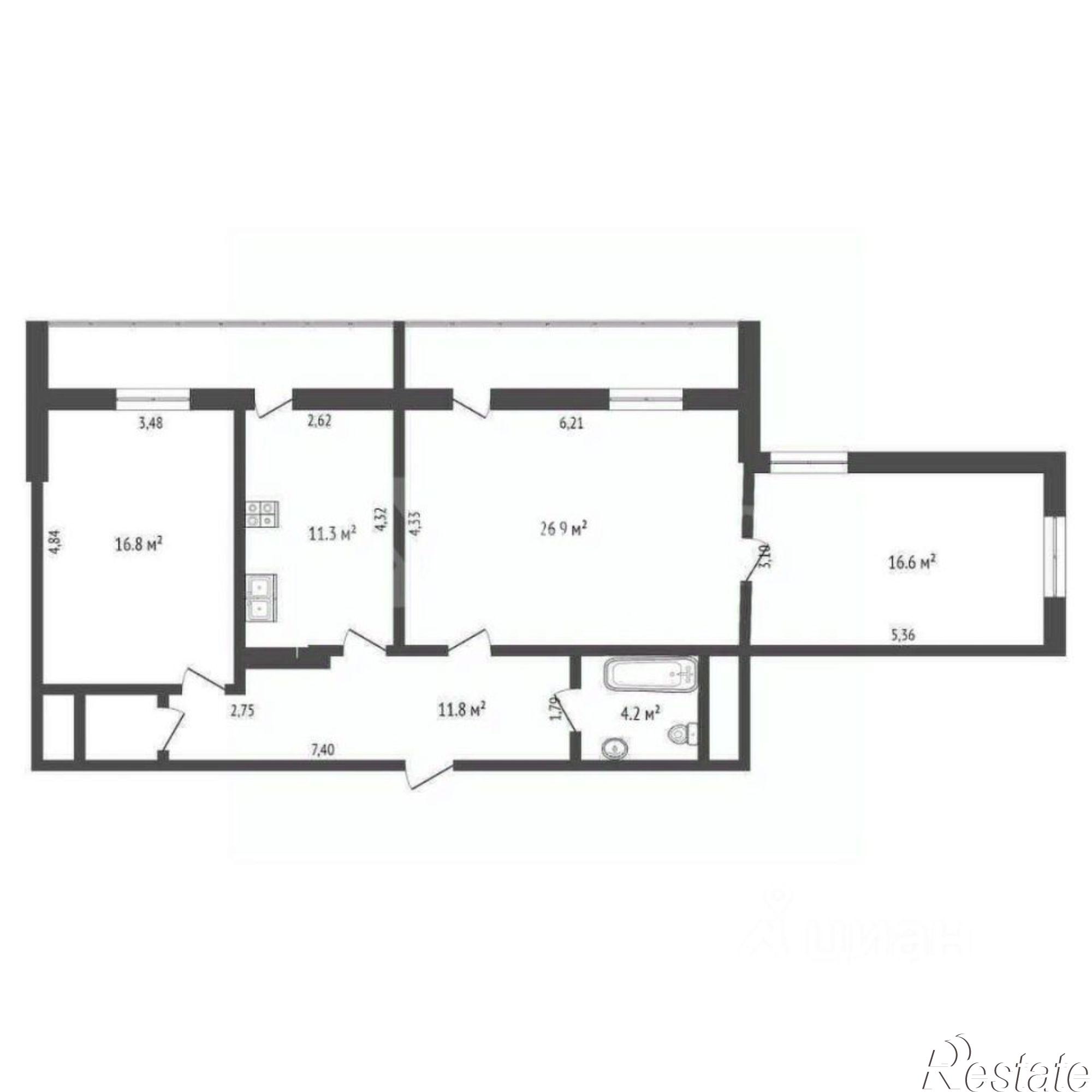 Купить квартиру за 8 130 000 рублей на улица Самарцева, 29