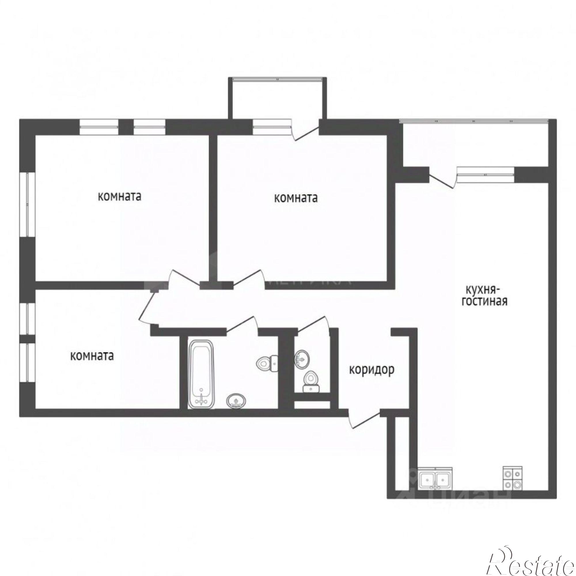 Купить квартиру за 11 600 000 рублей на Полевая улица, 117 к1