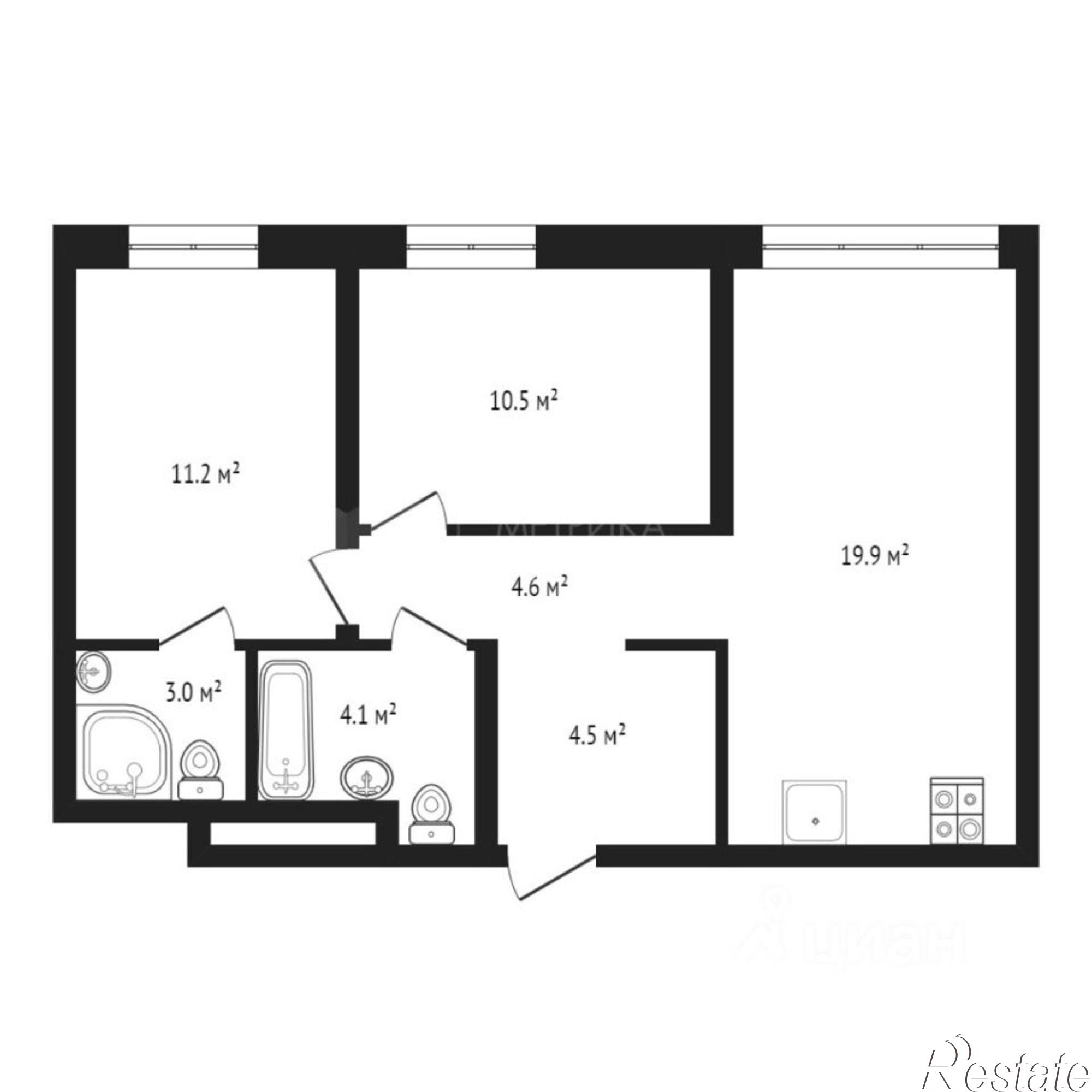 Купить квартиру за 7 650 000 рублей на улица Александра Звягина, 12