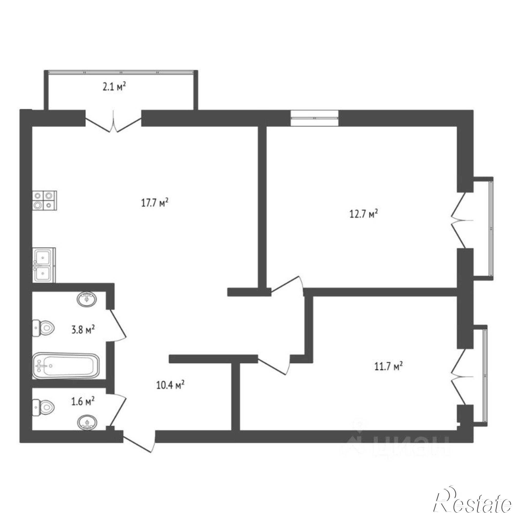 Купить квартиру за 7 600 000 рублей на улица Владислава Крапивина, 10