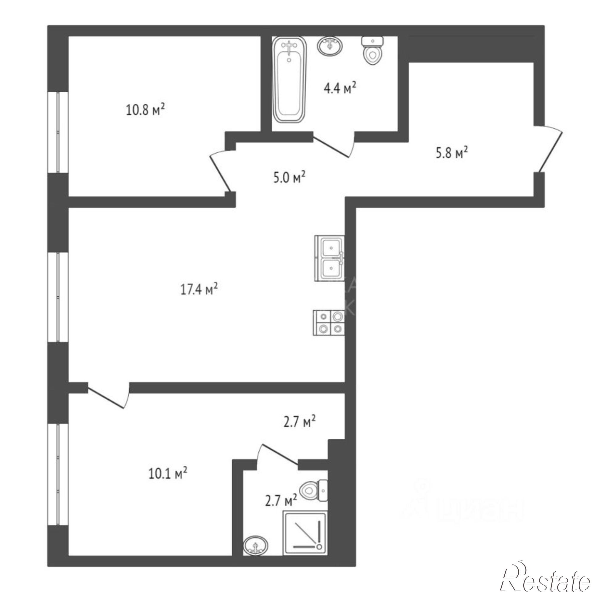 Купить квартиру за 6 300 000 рублей на улица Ветеранов Труда, 36 к1
