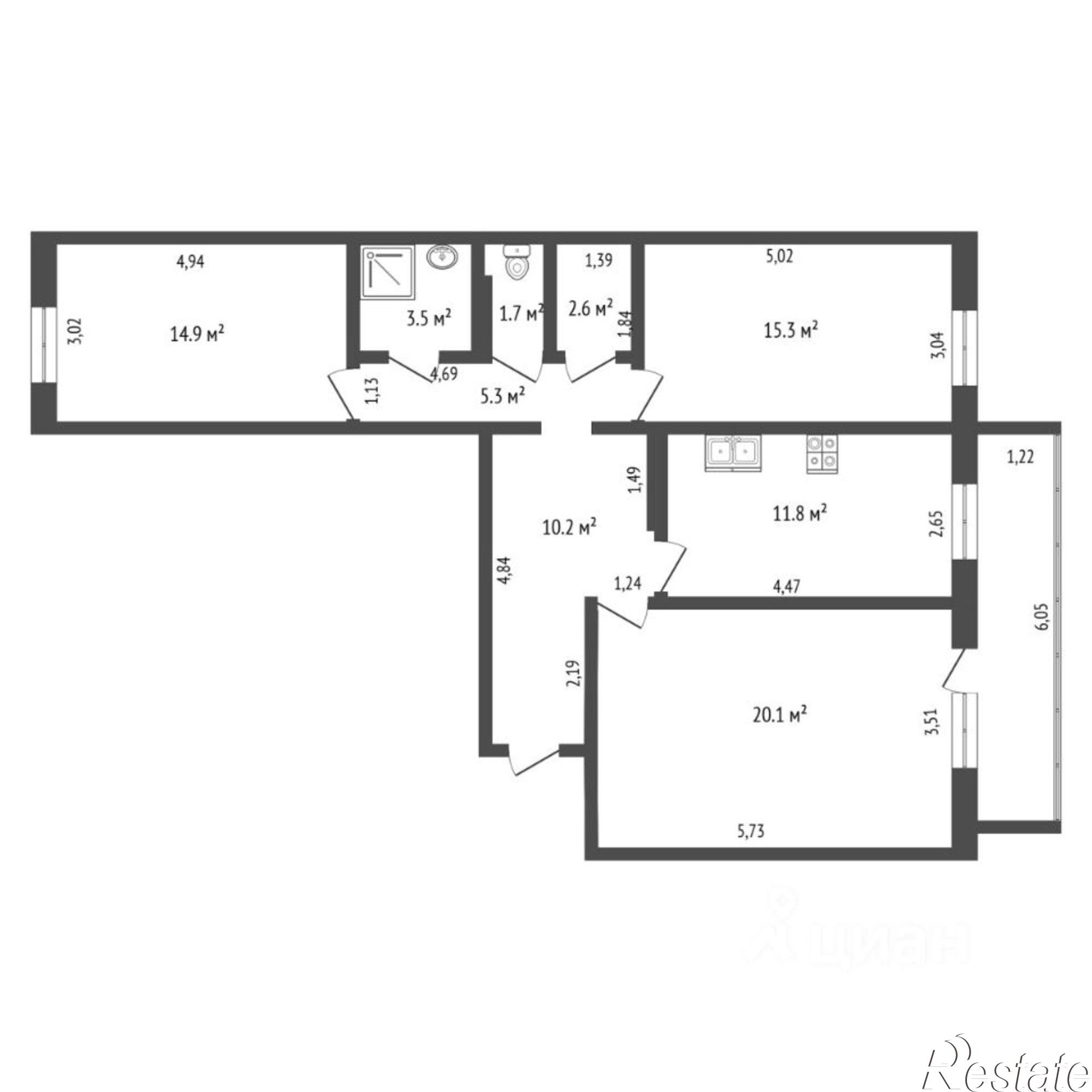 Купить квартиру за 8 950 000 рублей на Широтная улица, 134